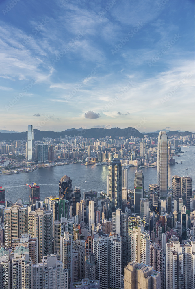 Victoria harbor of Hong Kong city