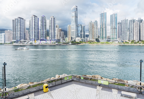 Photography Skyline and harbor of Hong Kong city