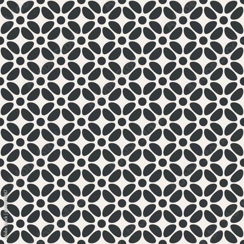 Flower abstract  seamless pattern monochrome or two colors vector