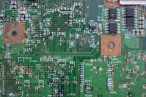 Very Dusty Circuit Board Computer Part photo