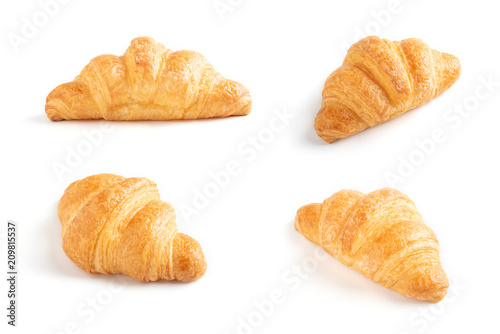 fresh croissant on white background