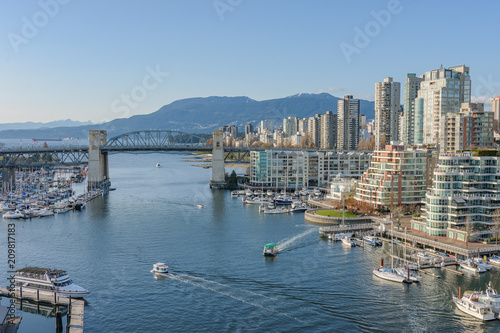 Burrard Bridge and Downtown Vancouver, British Columbia.  photo