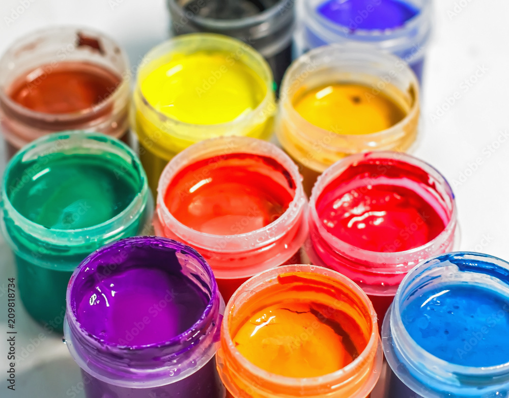 creative image, group of tubes with gouache paint on a light background, creative image, group of tubes with gouache paint on a light background,
