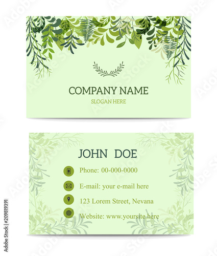 Nature business card template.