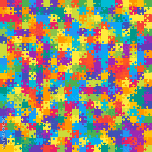 441 MultiColor Background. Jigsaw Puzzle Banner.