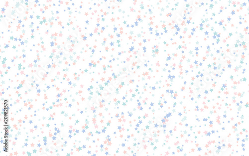 Transparent little stars of different colors on a white background. The pattern of the night sky. Vector illustration 