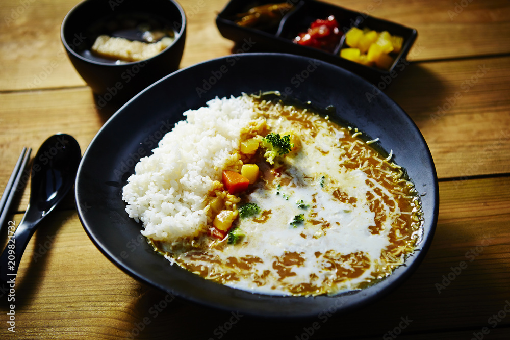 Cheese curry with rice Cheese curry with rice