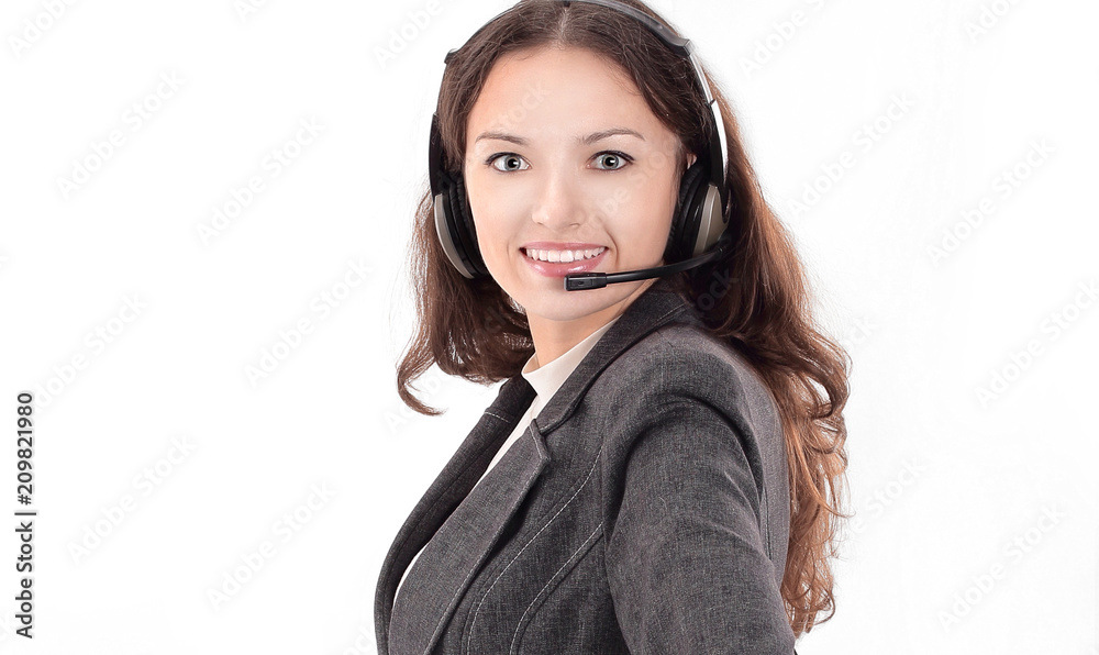 closeup.portrait of an employee call center.i closeup.portrait of an employee call center.i
