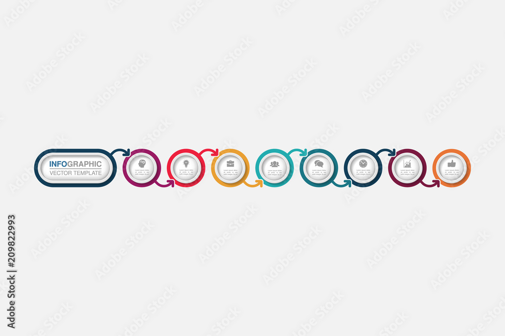 Vector infographic template for diagram, graph, presentation, chart, business concept with 8 options. Vector infographic template for diagram, graph, presentation, chart, business concept with 8 options.