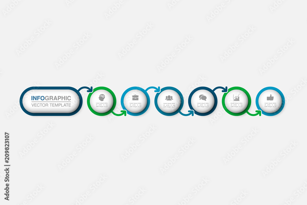 Vector infographic template for diagram, graph, presentation, chart, business concept with 6 options. Vector infographic template for diagram, graph, presentation, chart, business concept with 6 options.