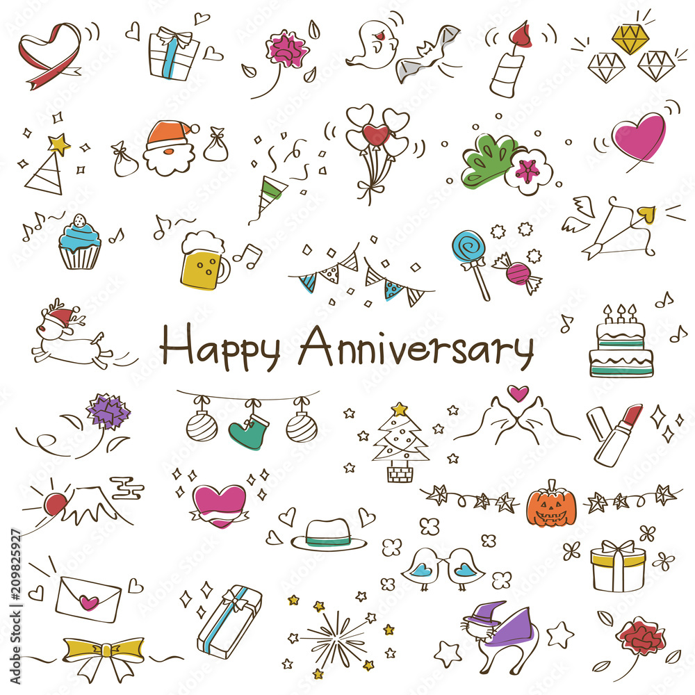 行事 記念日 イラスト セット Stock Vector Adobe Stock