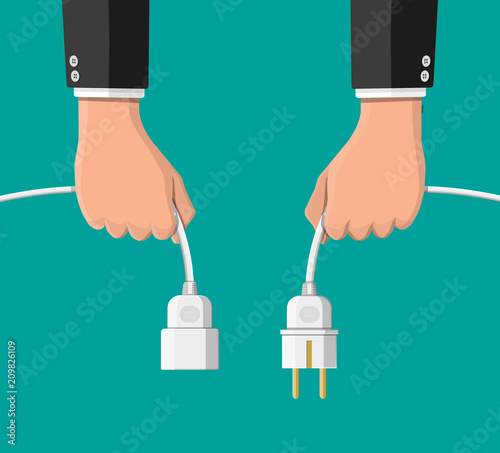Electrical outlet and plug unplugged.