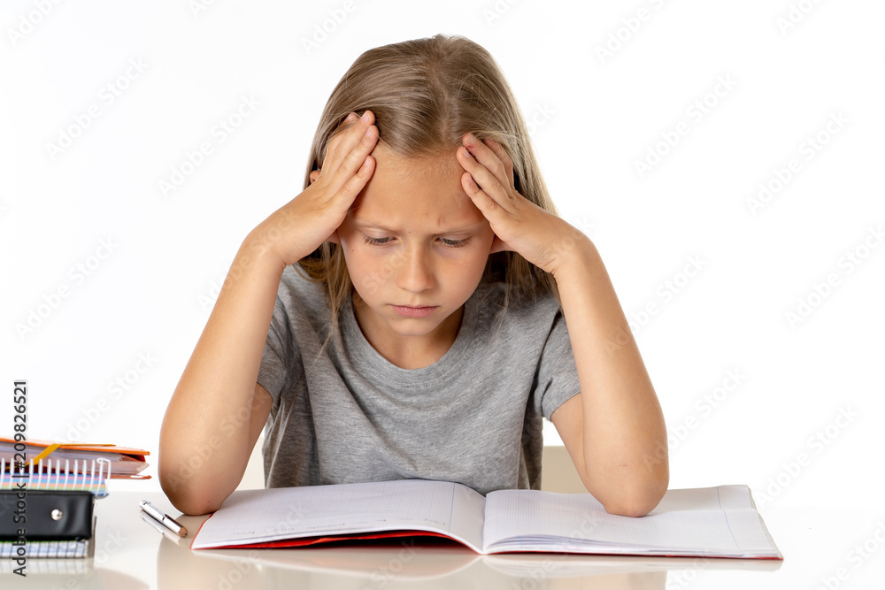 young school student girl looking unhappy and tired in education concept young school student girl looking unhappy and tired in education concept