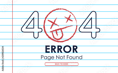 404  error page not found vector paper note background