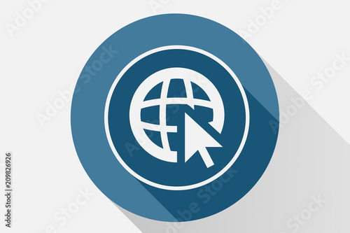 Icono azul de internet.