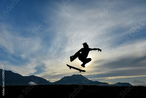 dynamic, energetic and enthusiastic skateboarding athlete