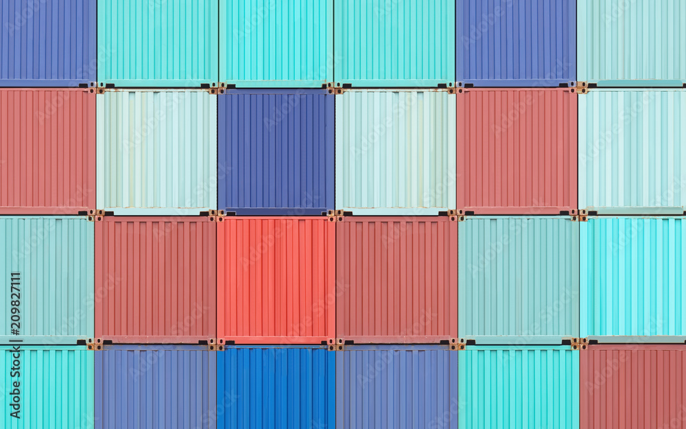Colorful stack of container shipping at dockyard Colorful stack of container shipping at dockyard
