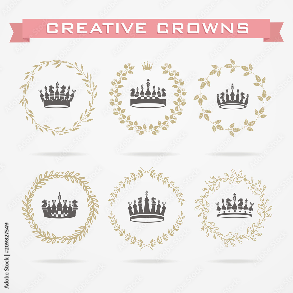 King and queen crowns symbols