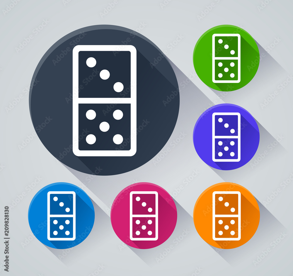 domino circle icons with shadow domino circle icons with shadow