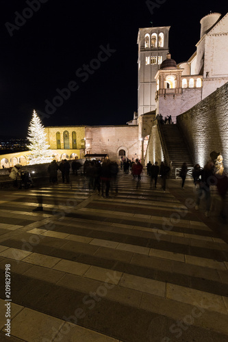 Christmas 2017 in Assisi (Umbria), with a view of San Francesco  photo