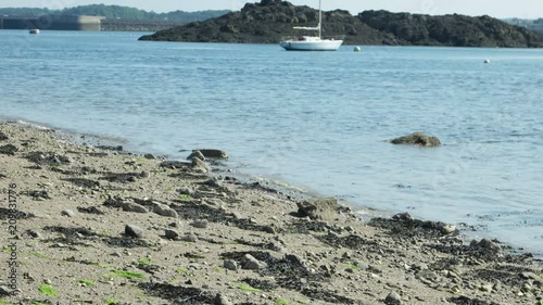Wallpaper Mural High tide on the beach of  the Corbiere Bay, Atlantic Ocean, France, Saint Malo, time lapse Torontodigital.ca
