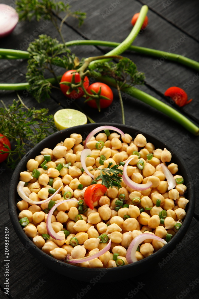 Healthy vegan food- chickpea salad Healthy vegan food- chickpea salad
