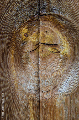 Background old planks with knots and cracks