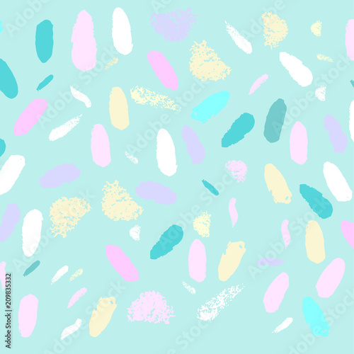 Artistic Confetti Pattern with simple hand drawn abstract textures. Creative unusual colorful background. Contemporary art. Vector