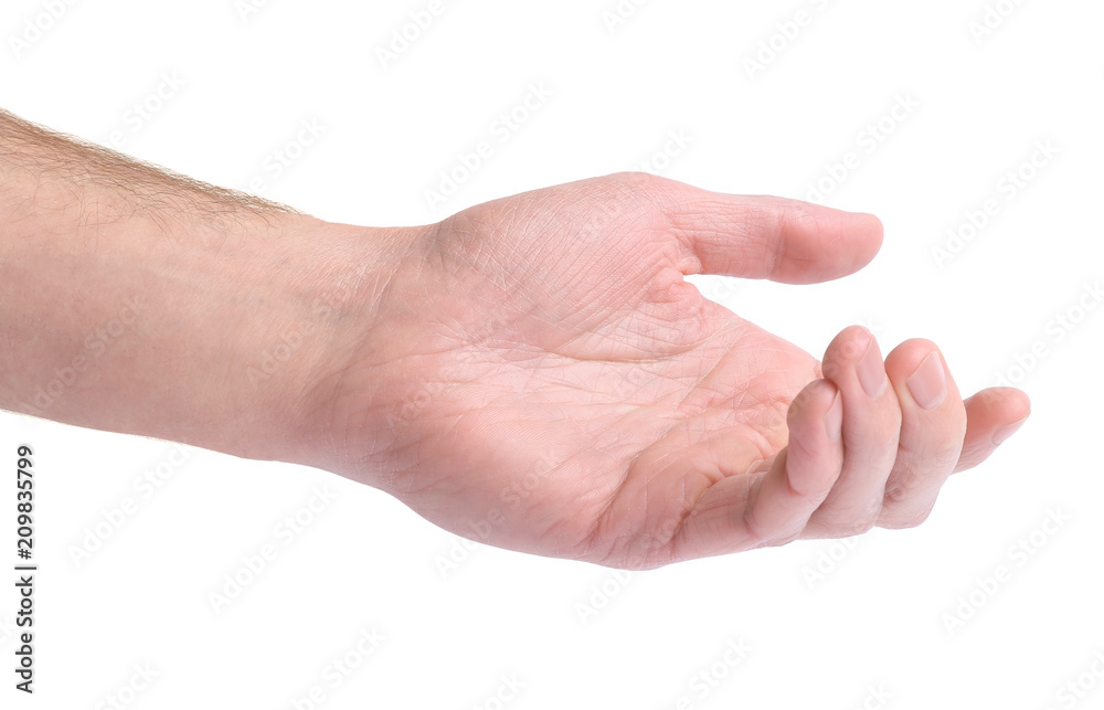 outstretched hand on a white background outstretched hand on a white background