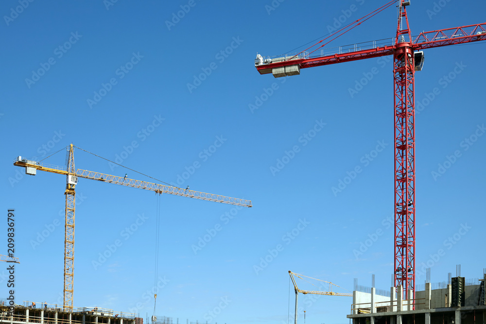 Construction of a new residential complex or shopping center. Construction of a new residential complex or shopping center.
