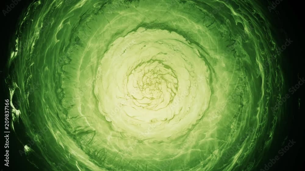 Green spiral and fancy eye as abstracted motion background
