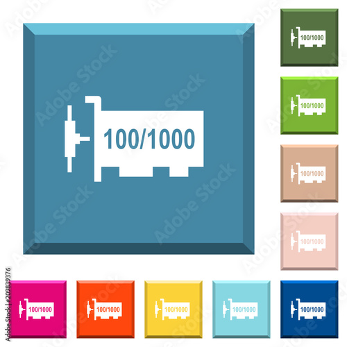 Gigabit ethernet network controller white icons on edged square buttons