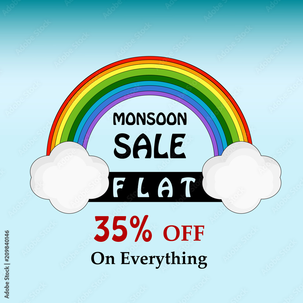 Fototapeta premium Illustration of Monsoon season background
