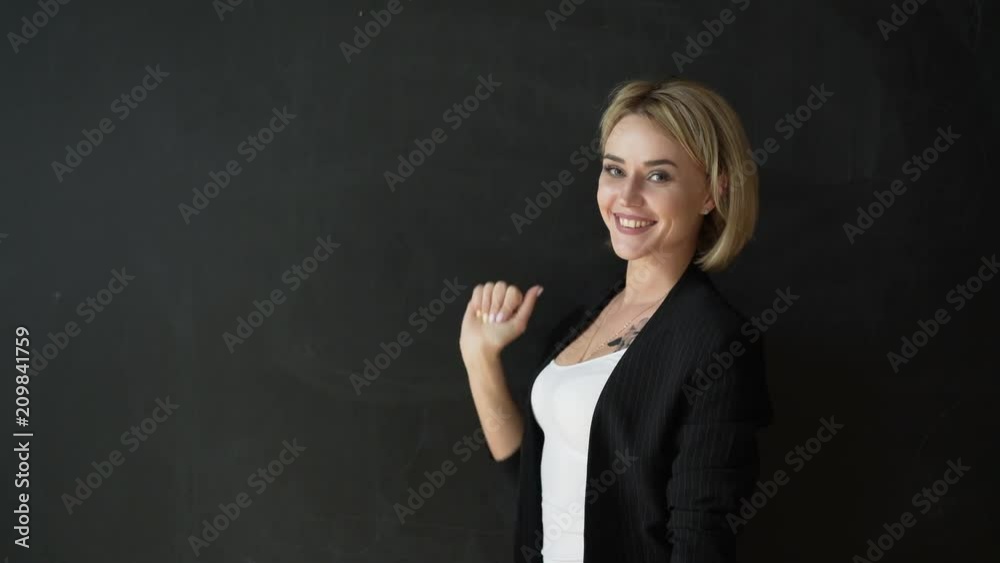The teacher hand gesture, showing a blank Board The teacher hand gesture, showing a blank Board