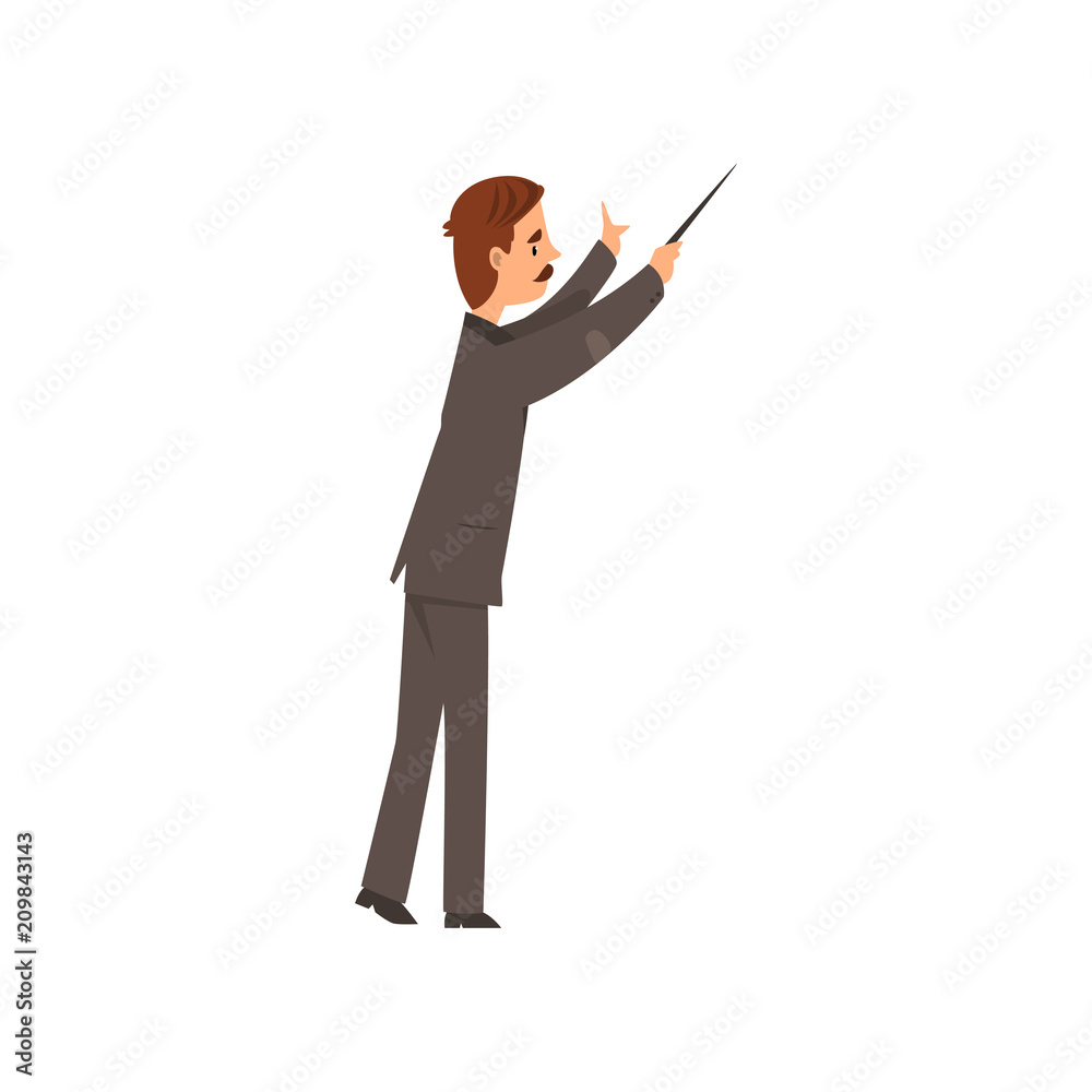 Music orchestra conductor vector Illustration on a white background Music orchestra conductor vector Illustration on a white background