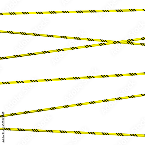 Physical hazards. Caution tape. Vector illustration. Yellow and black