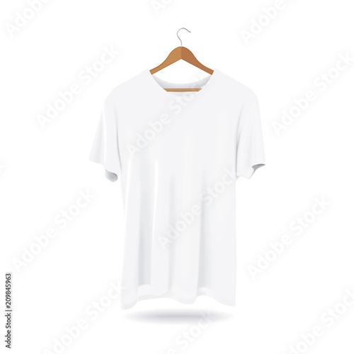 Mock-up T-shirt Sport Template Advertising Store Fashion Casual Apparel White Clothes Hanger