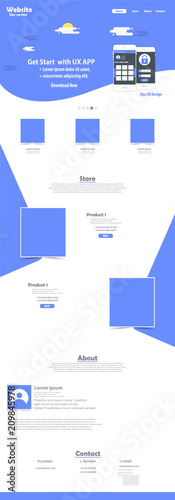 website landing page vector template design