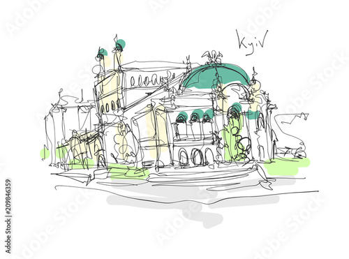 digital minimalistic sketch drawing of Opera and Ballet Theater