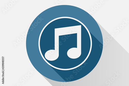 Icono azul de nota musical.