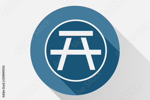 icono azul de mesa de camping.