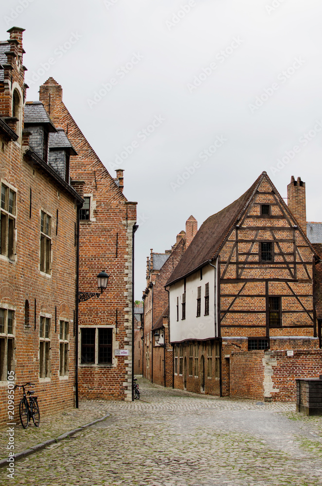 Old belgian brick house in Groot Begijnhof Leuven
