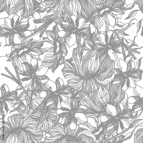 Flower background. Floral texture with flowers. Flourish spring texture.