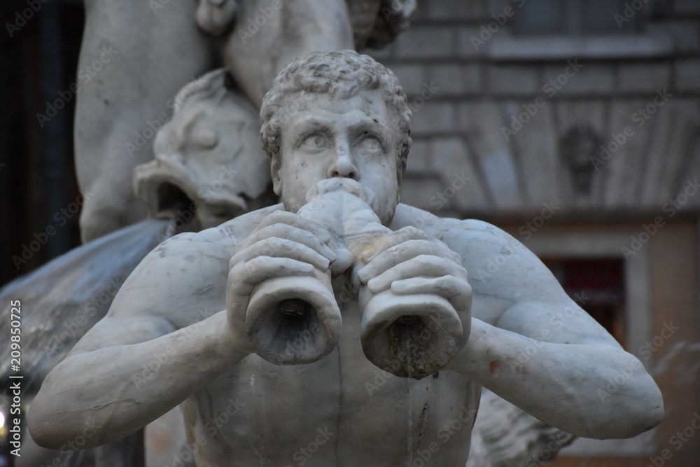 Rome, piazza Navona, Fountain of the Moro, project by G.L Bernini and completed in 1654 by Antonio Mari. View and details. Rome, piazza Navona, Fountain of the Moro, project by G.L Bernini and completed in 1654 by Antonio Mari. View and details.