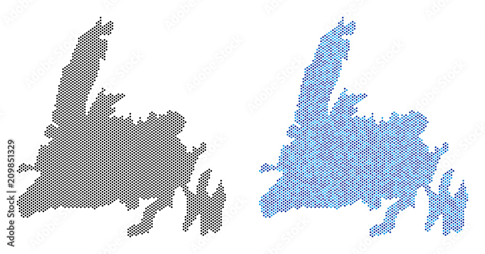 Pixel Newfoundland Island map version. Vector territorial schemes in ...