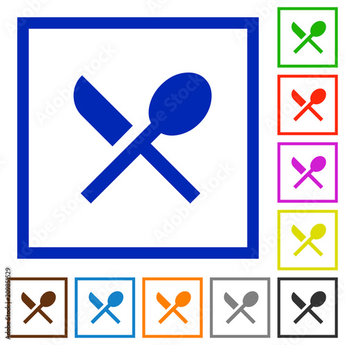 Dining flat framed icons