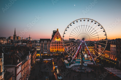 Fotomurale Grande roue Lille grand place