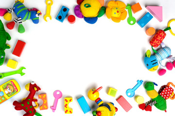 boys toys, frame made of accessories for children on old table