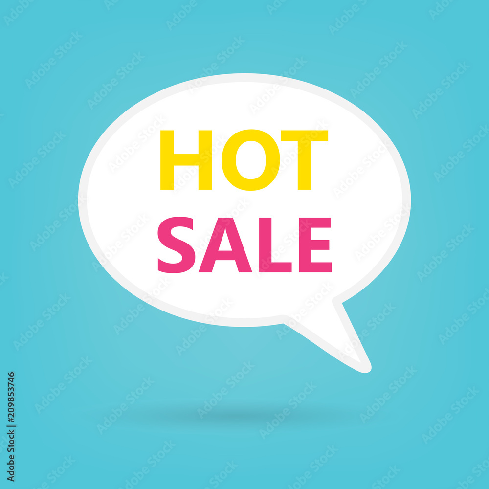 hot sale written on speech bubble- vector illustration