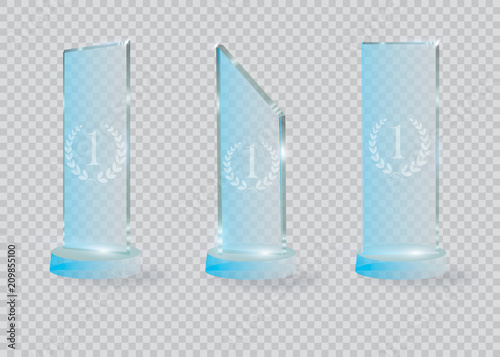 Glass Trophy Award. Vector illustration